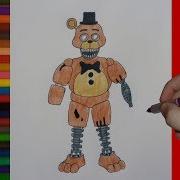 How To Draw Ignited Freddy Fnaf Как Нарисовать Игнайт Фредди Фнаф