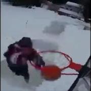 Guy Dunks On Ice Skates