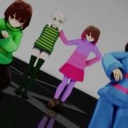 Mmd L Undertale Hibikase Chara X Frisk X Betty X Asriel