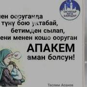 Апалар Аман Болсун Ар Бир Баланын Кашында